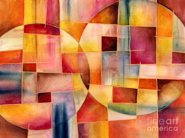 Abstract Art Print featuring the painting Cosmopolitan 1 by Hailey E Herrera