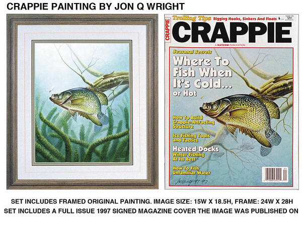 Jon Q Wright Art Print featuring the painting Crappie and Minnows by JQ Licensing