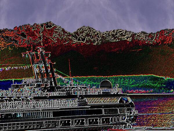 Seattle Art Print featuring the digital art Cruising Puget Sound by Tim Allen