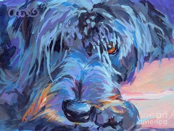 Labradoodle Art Print featuring the painting Curl by Kimberly Santini