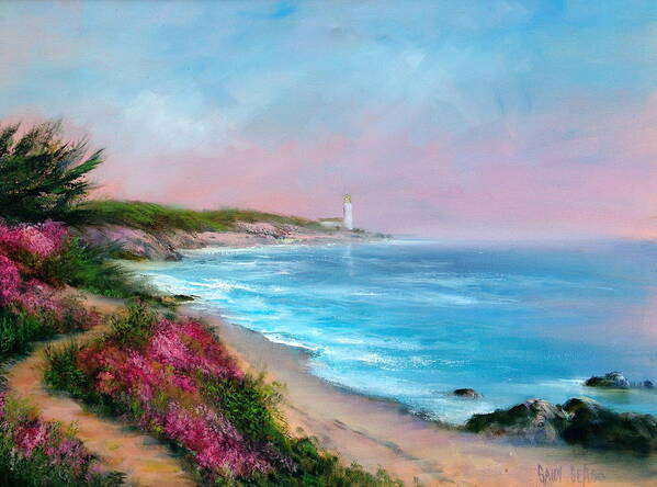 Ocean Art Print featuring the painting Cypress Bay by Sally Seago