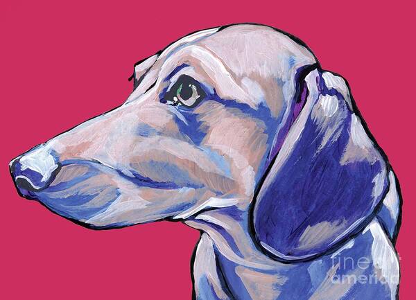 Dog Art Print featuring the painting Dachshund by Anne Seay