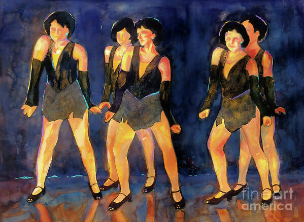 Paintings Art Print featuring the painting Dancers Spring Glitz   by Kathy Braud