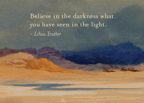 Landscape Art Print featuring the painting Darkness and Light by Lilias Trotter