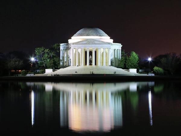 Photosbymch Art Print featuring the photograph Darkness over the Jefferson Memorial by M C Hood