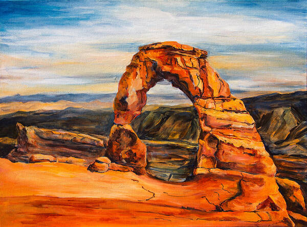 Arch Art Print featuring the painting Delicate Arch by Sally Quillin