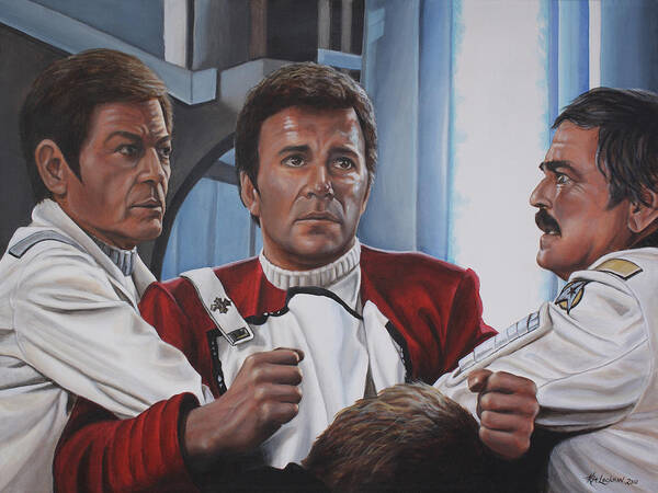 Star Trek Art Print featuring the painting Despiration In His Eyes by Kim Lockman