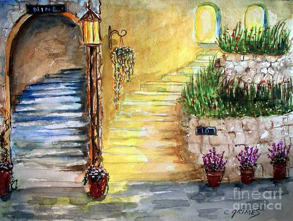 Street Scenes Art Print featuring the painting Differences by Carol Grimes