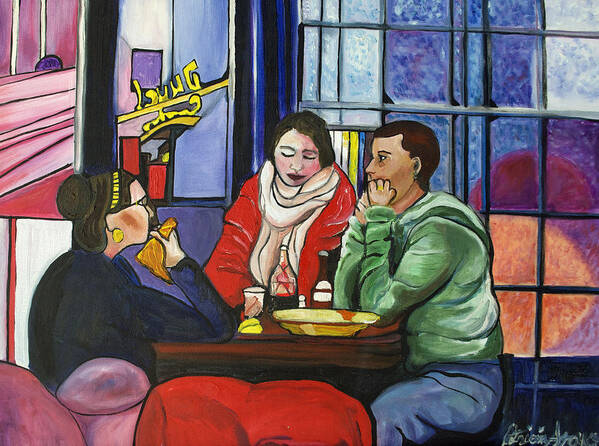 People Art Print featuring the painting Dinner in Dam by Patricia Arroyo