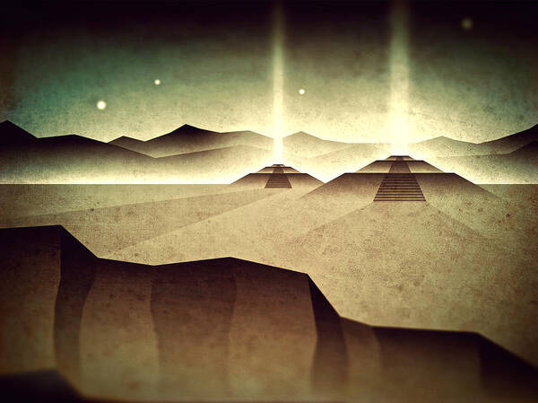 Mayan Art Print featuring the digital art Distant Past Horizon by Milton Thompson