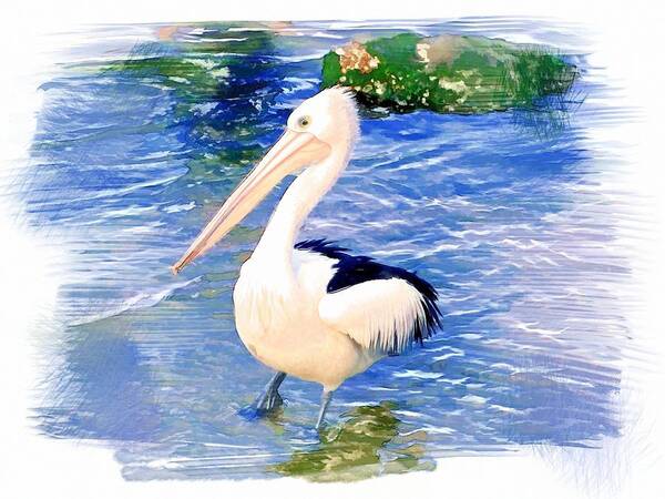 Animals Art Print featuring the photograph DO-00088 Pelican by Digital Oil