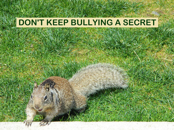 Animals Art Print featuring the photograph Don't Keep Bullying A Secret by Gallery Of Hope 