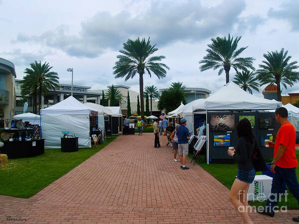 Art Art Print featuring the photograph Downtown Art Show in Tropical Paradise Florida C1 by Ricardos Creations