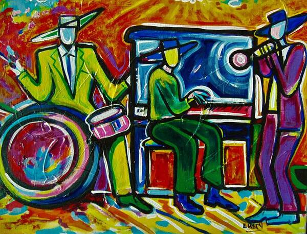 Music Art Print featuring the painting Downtown by Emery Franklin