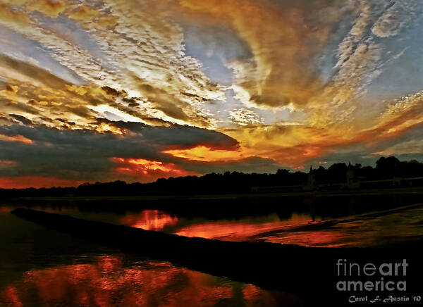 Clouds Art Print featuring the photograph Drama in the Sky at the Sunset Hour by Carol F Austin