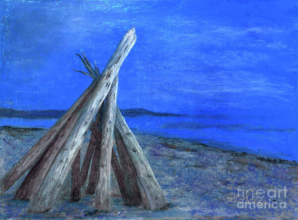Driftwood Art Print featuring the painting Driftwood Fort by Ginny Neece