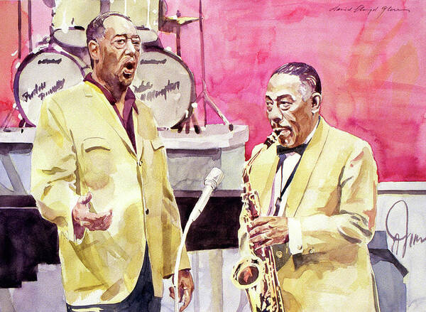 Jazz Art Print featuring the painting Duke Ellington and Johnny Hodges by David Lloyd Glover