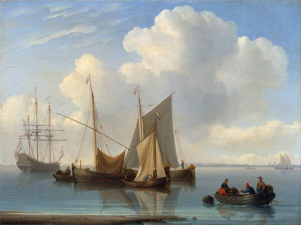 William Anderson Art Print featuring the painting Dutch Sailing Vessels by William Anderson