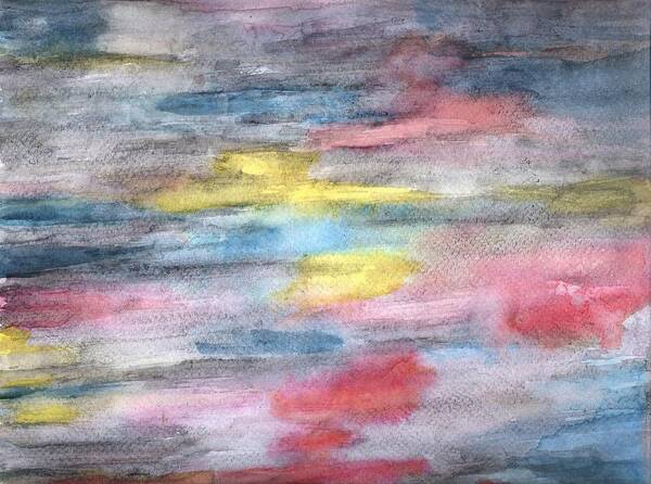 Abstract Art Print featuring the painting Ebony Rainbow by Mary Zimmerman