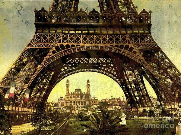 Eiffel Art Print featuring the photograph Eiffel Tower 1900 by Audreen Gieger