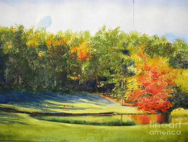 Landscape Art Print featuring the painting Eighteenth Hole by Shirley Braithwaite Hunt