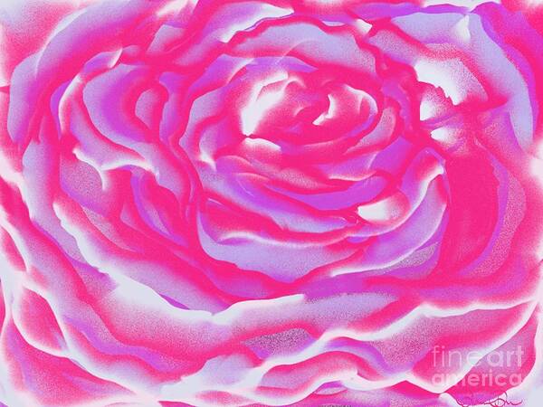 Rose Art Print featuring the painting Electric Lady by Roxy Riou
