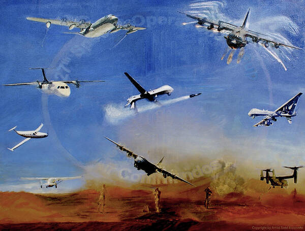 Usaf Artist Art Print featuring the painting Elite Engagement by Todd Krasovetz