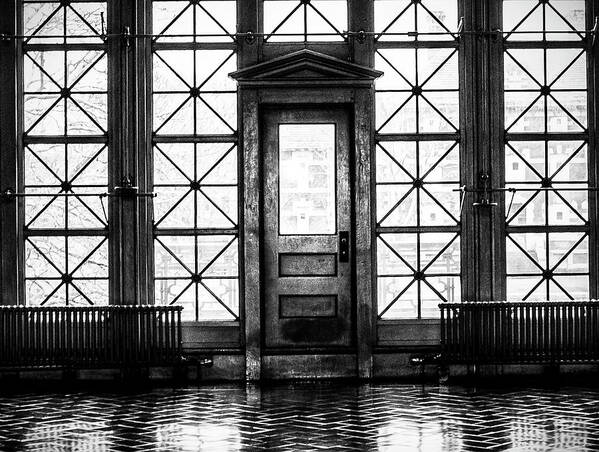 Ellis Art Print featuring the photograph Ellis Island Great Hall Door by Bill Cannon