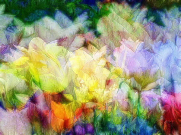 Ethereal Flowers Art Print featuring the digital art Ethereal Flowers by Kiki Art