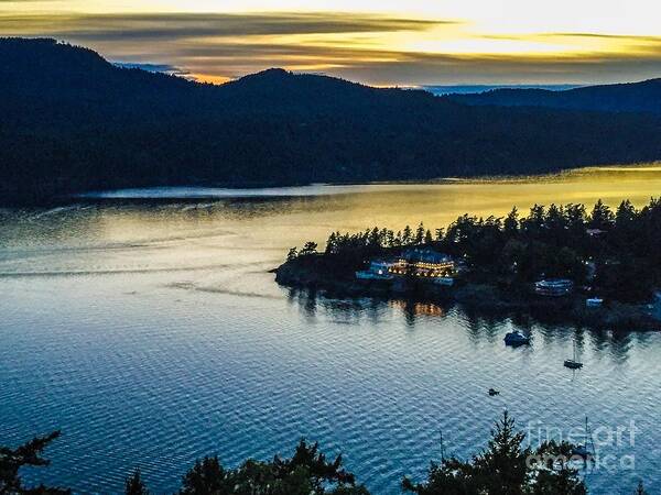 Orcas Island Art Print featuring the photograph Evening Over Rosario Resort by William Wyckoff