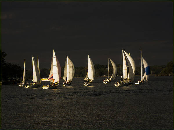 White Art Print featuring the photograph Evening Sail by Suanne Forster