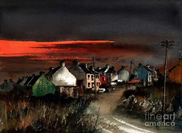 Val Byrne Art Print featuring the painting Cork Beara Eyeries Sunset Beara by Val Byrne