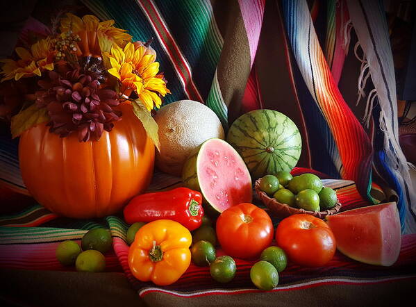 Fall Harvest Art Print featuring the painting Fall Harvest Still Life by Marilyn Smith