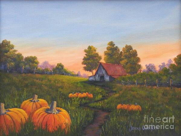 Landscape Art Print featuring the painting Fall In The Air by Jerry Walker