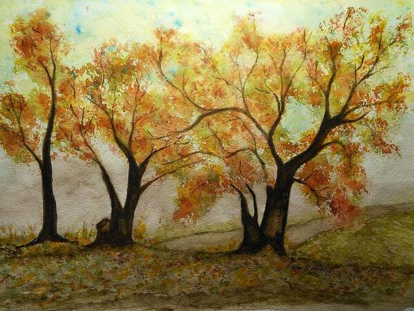 Fall Colors Art Print featuring the painting Fall Scene by Susan Nielsen