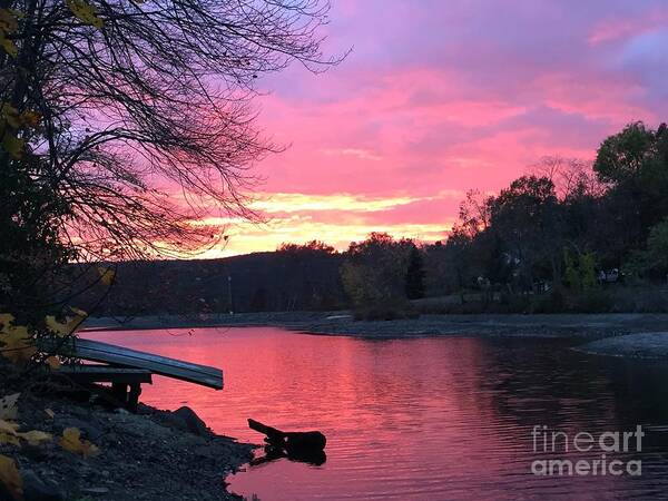 Sky Art Print featuring the photograph Fall Sunset on the Lake by Jason Nicholas
