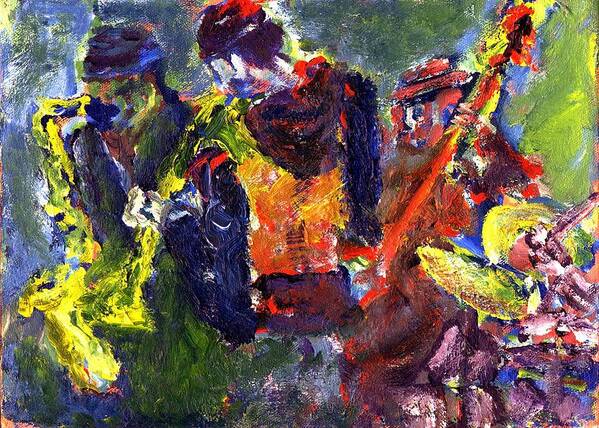 Live Jazz Quartet Art Print featuring the painting Faruq and Skeeter by Don Thibodeaux