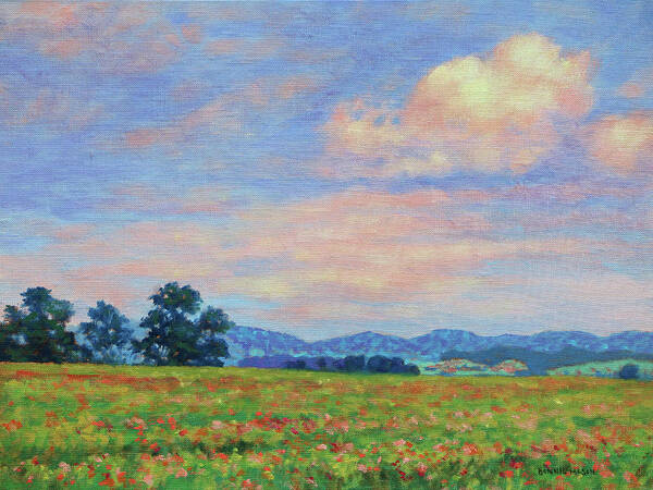 Summer Art Print featuring the painting Field of Flowers- Burkes Garden Fields by Bonnie Mason