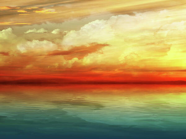 Cloudscape Art Print featuring the photograph Fiery Nights Horizontal by Gill Billington