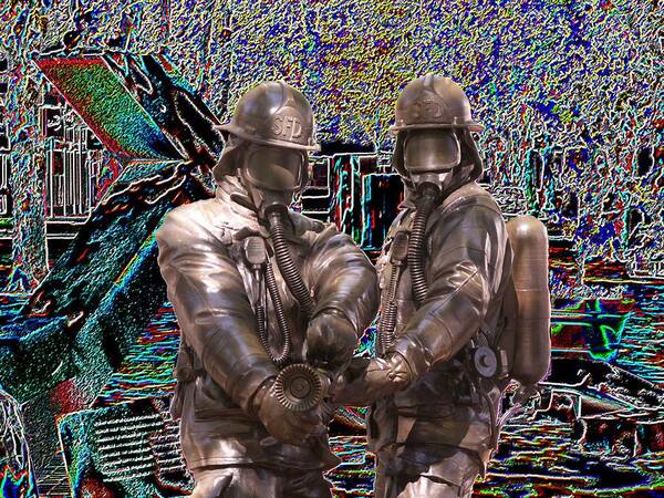 Fire Fighter Art Print featuring the photograph Fire Fighters Memorial Seattle by Tim Allen