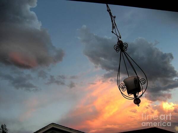 Porch Art Print featuring the photograph Fire in the Clouds by Cindy Schneider