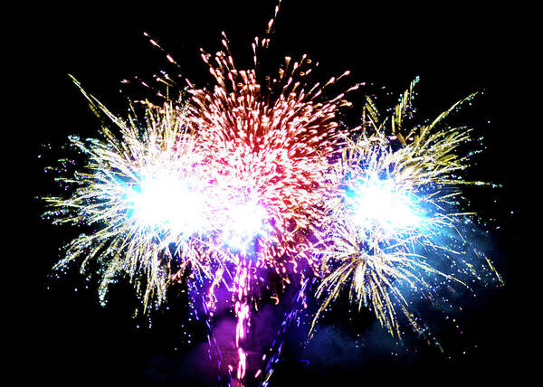 K. Bradley Washburn Art Print featuring the photograph Firework Trails by K Bradley Washburn