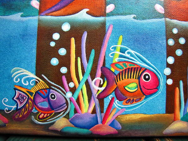  Art Print featuring the painting Fish on Parade Two by Lori Miller