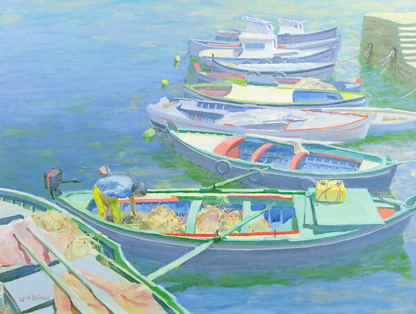 Rowing Boats Art Print featuring the painting Fishing Boats by William Ireland