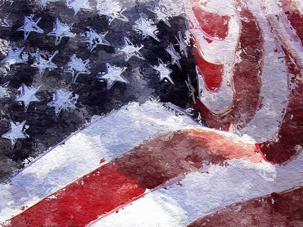 Usa Art Print featuring the painting Flag by Mark Taylor