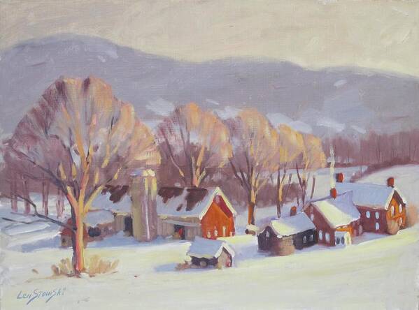 Berkshire Hills Paintings Art Print featuring the painting Fletcher Farm 2 by Len Stomski