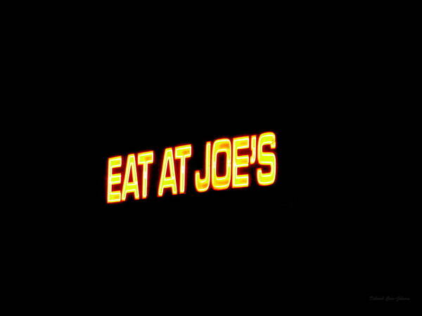 Floating Art Print featuring the photograph Floating Neon - Eat At Joes by Deborah Crew-Johnson