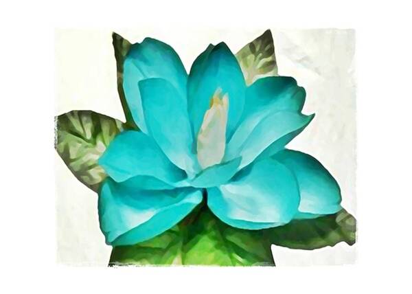 Blue Art Print featuring the digital art Floral Series II by Terry Mulligan
