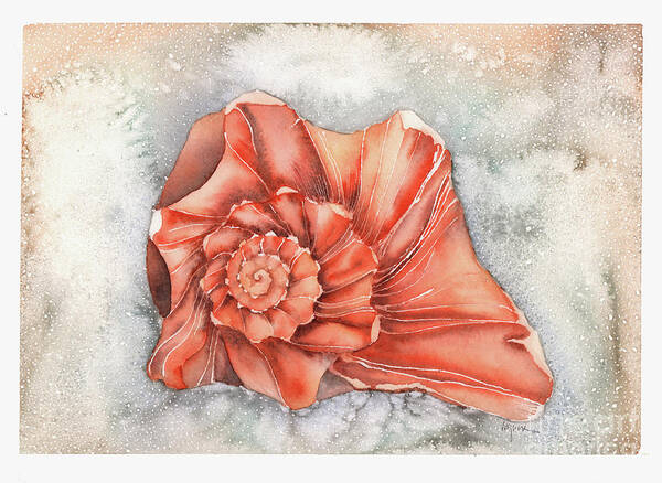 Seashell Art Print featuring the painting Florida Whelk by Hilda Wagner