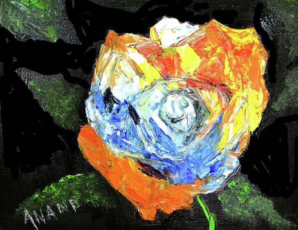  Flower Study-3 Art Print featuring the painting Flower Study-3 by Anand Swaroop Manchiraju